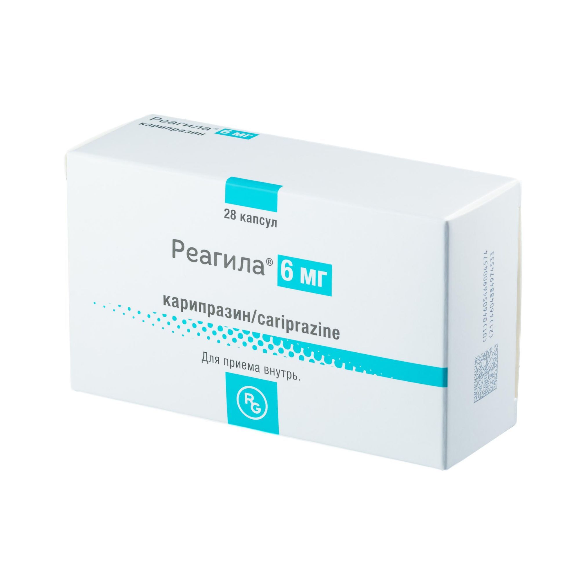 Изображение товара Реагила капсулы 6 мг 28 шт для лечения шизофрении и биполярного расстройства
