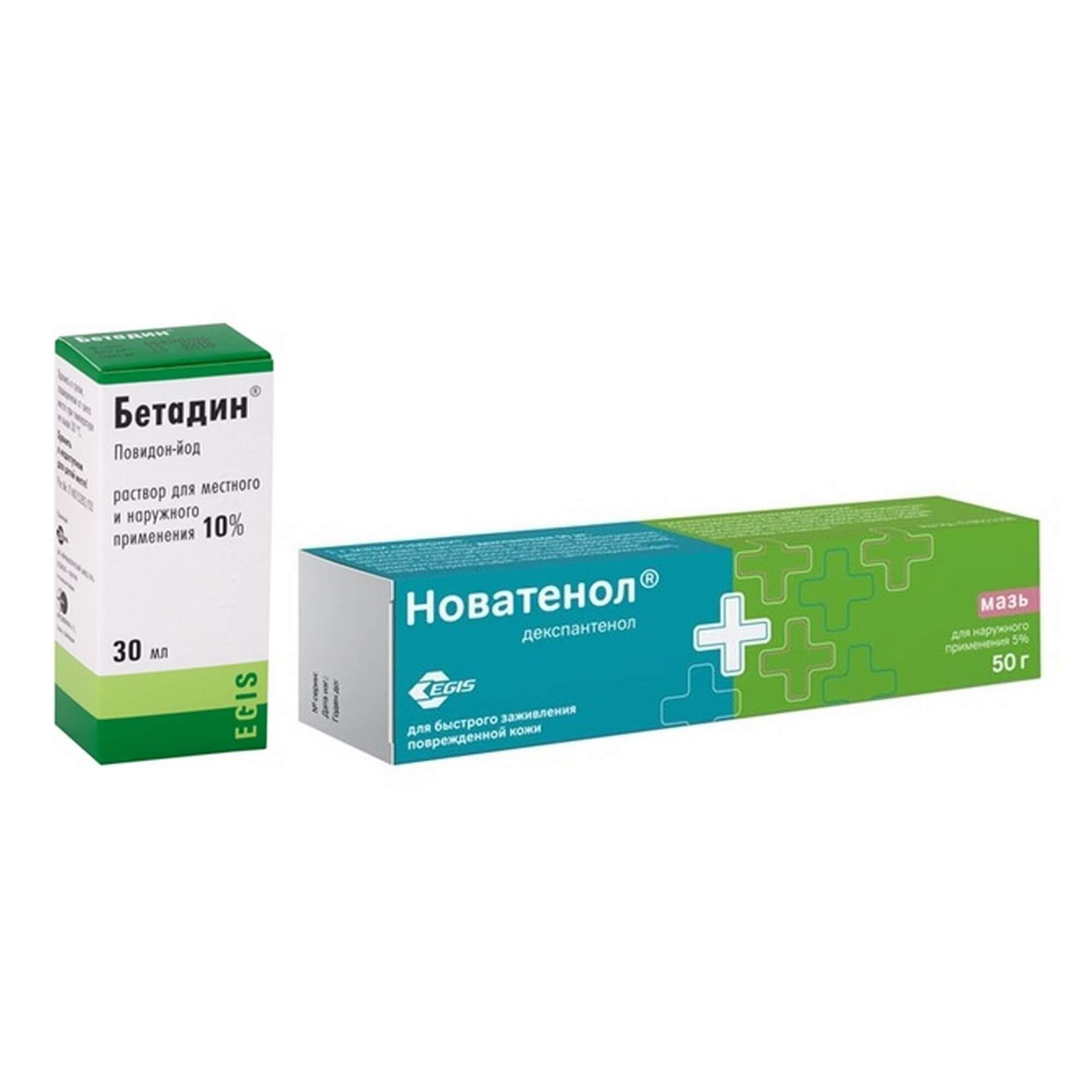 Изображение товара 1X Новатенол мазь для наружного применения 5% 50г + 1X Бетадин раствор для местного и наружного применения 10% 30мл
