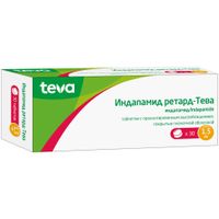 Индапамид ретард-Тева таблетки пролонгированного действия 1,5мг 30шт миниатюра фото №3