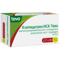 Клопидогрел/АСК-Тева таблетки 100мг+75мг 28шт миниатюра фото №3