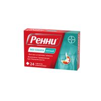 Ренни вкус мяты таблетки жевательные 680мг+80мг 24шт миниатюра фото №2