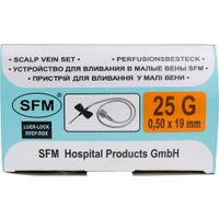 Катетер для вливания в малые вены игла-бабочка стерильный 25G SFM 0,5х19мм 100шт миниатюра фото №6