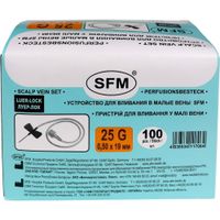 Катетер для вливания в малые вены игла-бабочка стерильный 25G SFM 0,5х19мм 100шт миниатюра фото №5