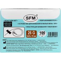 Устройства для вливания в малые вены иглы-бабочки стерильные 26G SFM 0,45х19мм 100шт миниатюра фото №3