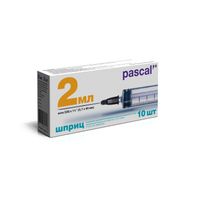 Шприц 3-х компонентный с иглой Pascal'/Паскаль 0,7х40мм 2мл 10шт