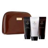 Набор шелковый для волос увлажняющий Hydro Hadat Cosmetics: Шампунь 70мл+Кондиционер 70мл+Маска для волос 70мл+Косметичка
