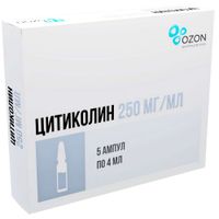 Цитиколин раствор для в/в и в/м введ. 250мг/мл 4мл 5шт Цитиколин раствор для в/в и в/м введ. 250мг/мл 4мл 5шт
