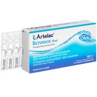 Раствор офтальмологический увлажняющий Всплеск Уно Артелак амп. 0,5мл 30шт миниатюра фото №2
