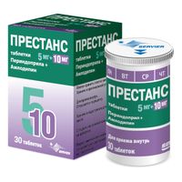 Престанс (периндоприл 5мг+амлодипин 10мг) таблетки 5мг+10мг 30шт