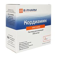 Кордиамин раствор для инъекций 250мг/мл 2мл 10шт