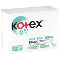 Прокладки ежедневные экстра тонкие Antibacterial Kotex/Котекс 40шт миниатюра фото №3