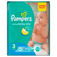 Подгузники для детей Midi Active Baby-Dry Pampers/Памперс 4/5-9кг 82шт р.3