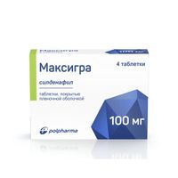 Максигра таблетки п/о плен. 100мг 4шт