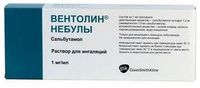 Вентолин небулы раствор для инг 1мг/мл 2,5мл 20шт