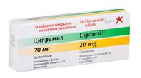 Ципрамил таблетки п/о плен. 20мг 28шт Ципрамил таблетки п/о плен. 20мг 28шт
