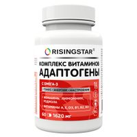Комплекс витаминов и адаптогенов с Омега-3 Risingstar капсулы 1620мг 60шт
