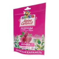 Альпийская карамель детская с натуральным медом и витамином С вскус малины Alpine Caramel леденцы пак. 75г миниатюра фото №3