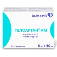 Телсартан АМ таблетки 0,005г+0,04г 28шт