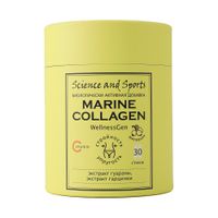 Морской коллаген вкус шиповника гарциния и гуарана с витамином С WellnessGen Science and Sports стик 30шт