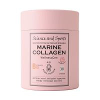 Морской коллаген вкус клубники альфа-липоевая кислота, В10, чага и куркума WellnessGen Science and Sports стик 30шт