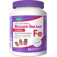 Бэби формула Железо мишки для детей от 3 лет Эвалар пастилки жевательные 2,5г 60шт