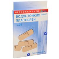 Лейкопластырь бактерицидный водостойкий гипоаллергенный на пленочной основе 24шт миниатюра