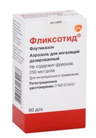 Фликсотид аэрозоль для ингаляций дозированный ингалятор 250мкг/доза 60доз