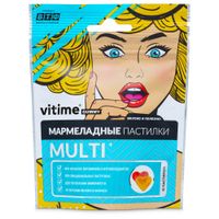Мультивитамины мармеладные для взрослых вкус яблока и ананаса ViTime/ВиТайм Aquastick пастилки жевательные 5г 15шт