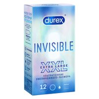 Презервативы из натурального латекса XXL Invisible Durex/Дюрекс 12шт