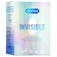 Презервативы ультратонкие Invisible Durex/Дюрекс 18шт