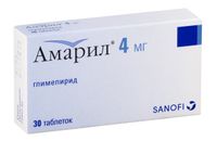 Амарил таблетки 4мг 30шт