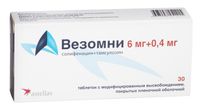 Везомни таблетки с модифиц. высвобожд. п/о плен. 6мг+0,4мг 30шт