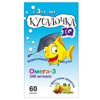 Кусалочка IQ омега-3 RealCaps капсулы жевательные 750мг 60шт