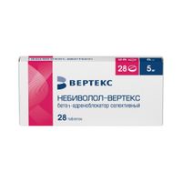 Небиволол-Вертекс таблетки 5мг 28шт Небиволол-Вертекс таблетки 5мг 28шт
