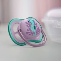 Соска-пустышка силиконовая ортодонтическая с футляром 6-18 мес. Ultra Air Philips Avent (SCF086/06) миниатюра фото №4