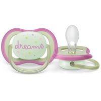 Соска-пустышка силиконовая ортодонтическая с футляром 0-6 мес. Ultra Air night Philips Avent 2шт (SCF376/19) миниатюра фото №5