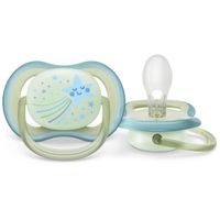 Соска-пустышка силиконовая ортодонтическая с футляром 0-6 мес. Ultra Air Night Philips Avent 2шт (SCF376/18) миниатюра фото №2
