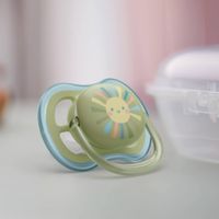 Соска-пустышка силиконовая ортодонтическая с футляром 0-6 мес. Ultra Air Philips Avent 2шт (SCF085/58) миниатюра фото №2