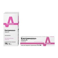 1X Клотримазол-Акрихин мазь для наружного применения 1% 20г + 1X Клотримазол-Акрихин раствор для наружного применения 1% 15мл