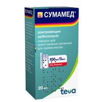 Сумамед порошок для приг суспензии для внутр. прим. 100мг/5мл/23мл 17г  миниатюра фото №3