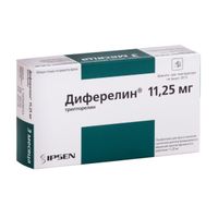 Диферелин лиофилизат для приг. суспензии для в/м и п/к введ. с пролонгированным высвобождением 11,25мг+Растворитель+Шприц+Игла 3шт