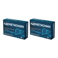 2Х Адеметионин таблетки кишечнорастворимые п/о плен. 400мг 20шт