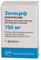 Зинацеф порошок для приг. раствора для инъекций 750мг