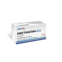 Кветиапин-СЗ таблетки п/о плен. 100мг 60шт