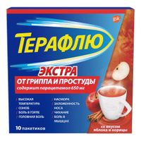 ТераФлю Экстра яблоко-корица порошок для приг. раствора для приема вн. саше 10шт миниатюра фото №2