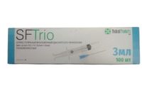 Шприц 3-х компонентный SF Medical/СФ Медикал 0,6х30мм 3мл 100шт миниатюра фото №2