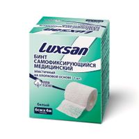 Бинт самофиксирующийся с хлопком белый Luxsan/Люксан 6см х 4м