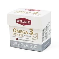 Омега-3 рыбий жир Wellmed капсулы 260,3мг 200шт