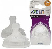 Соска силиконовая быстрый поток 6+ мес. Natural Philips Avent 2шт (SCF654/27)