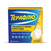 ТераФлю вкус лимона порошок для приг. раствора для приема внутрь пак. 325мг+10мг+20мг+50мг 10шт миниатюра фото №3